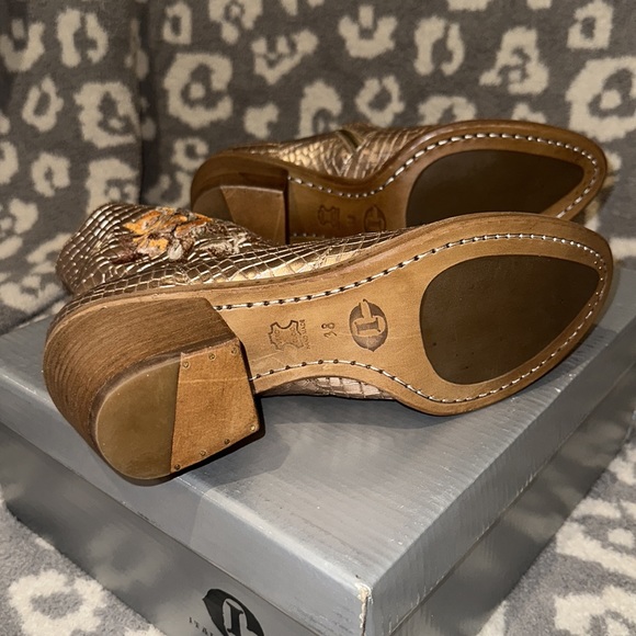 Italian Cowboy by Free People Marco Delli Chenoa Metallic Bronze Ankle Boots ❤️ - Picture 10 of 17